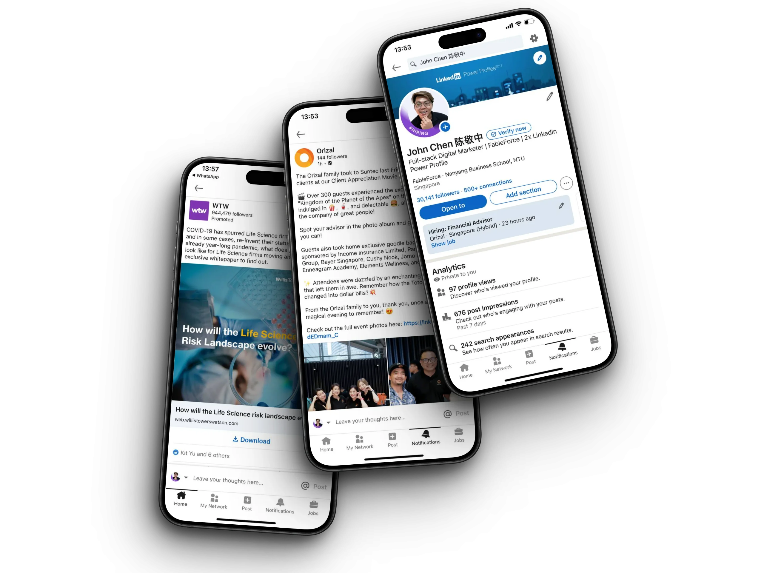 Screen showing mobile LinkedIn carousel